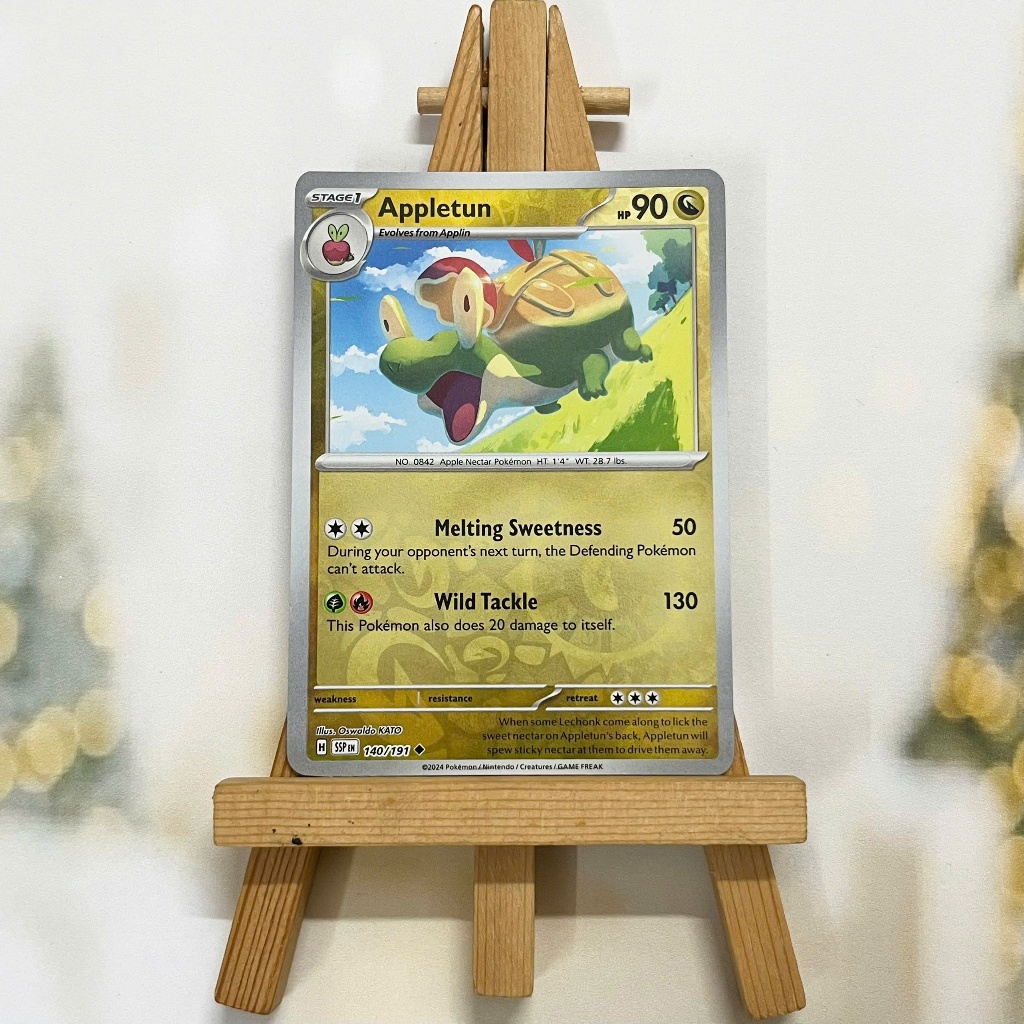 Thẻ hình Pokemon Appletun 140/191 - Lá bài lẻ Surging Sparks Uncommon Reverse Holo tiếng Anh chính hãng