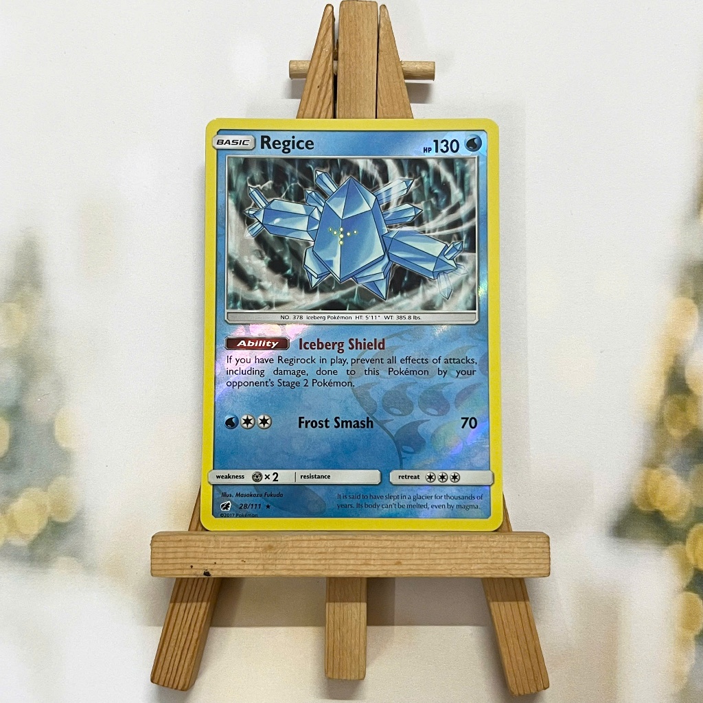 Thẻ hình Pokemon Regice 28/111 - Lá bài lẻ Sun & Moon: Crimson Invasion Rare Reverse Holo tiếng Anh chính hãng