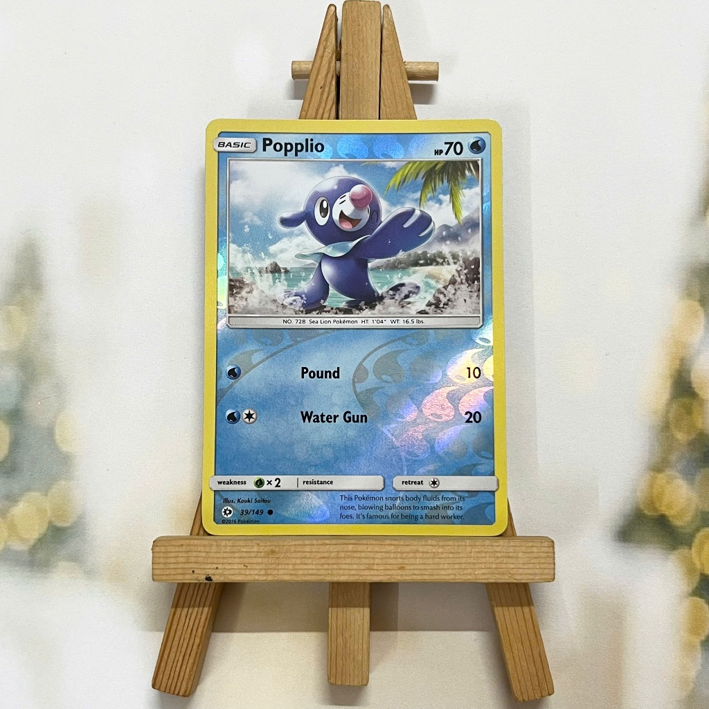 Thẻ hình Pokemon Popplio 39/149 - Lá bài lẻ  Sun & Moon (Base Set) Common Reverse Holo tiếng Anh chính hãng