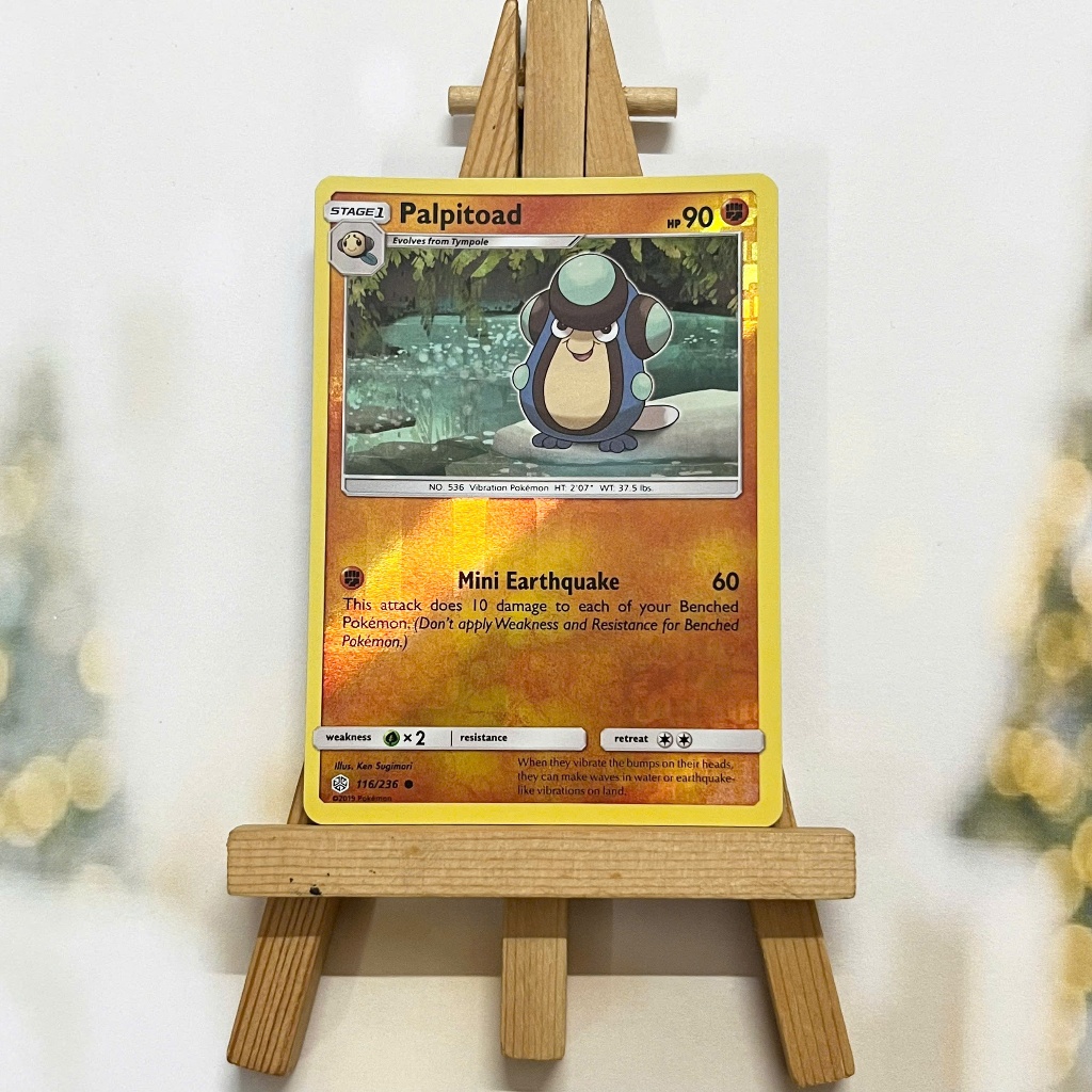 Thẻ hình Pokemon Palpitoad 116/236 - Lá bài lẻ Sun & Moon: Cosmic Eclipse Common Reverse Holo tiếng Anh chính hãng