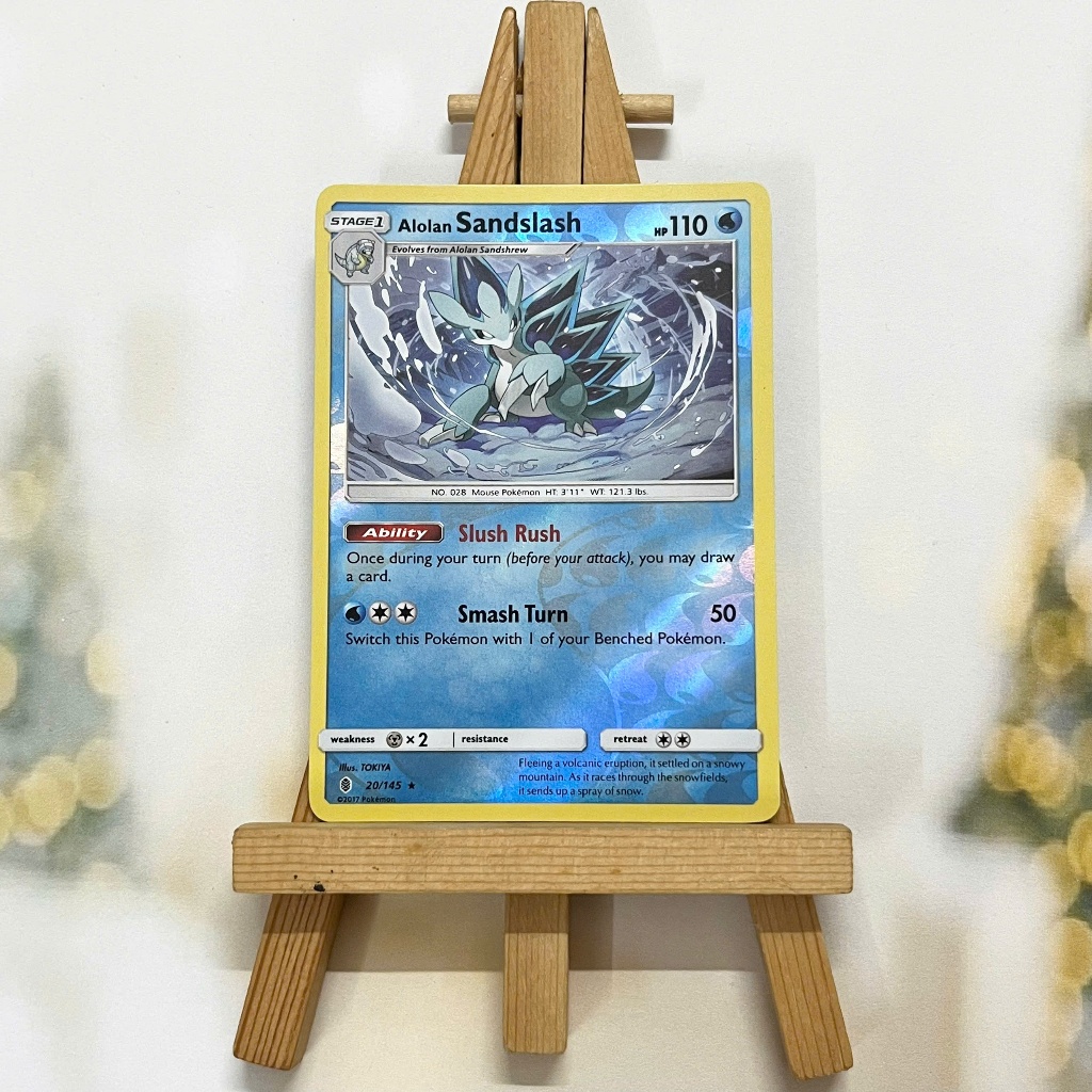 Thẻ hình Pokemon Alolan Sandslash 20/145 - Lá bài lẻ Sun & Moon: Guardians Rising Rare Reverse Holo tiếng Anh chính hãng