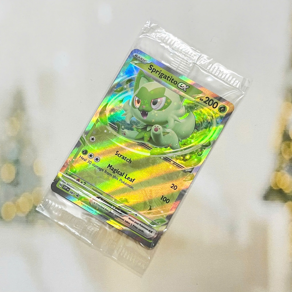 Thẻ hình Pokemon Sprigatito ex SVP087 (Seal) - Lá bài lẻ Scarlet & Violet Holo Promo tiếng Anh chính hãng