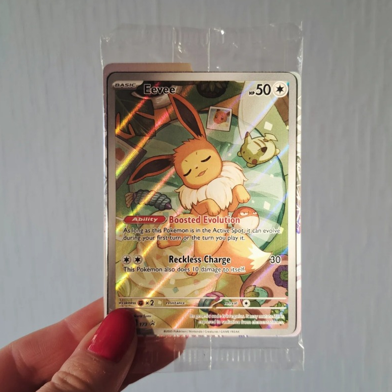 Thẻ hình Pokemon Eevee SVP173 (seal) - Lá bài lẻ Scarlet & Violet Illustration Rare Promo tiếng Anh chính hãng