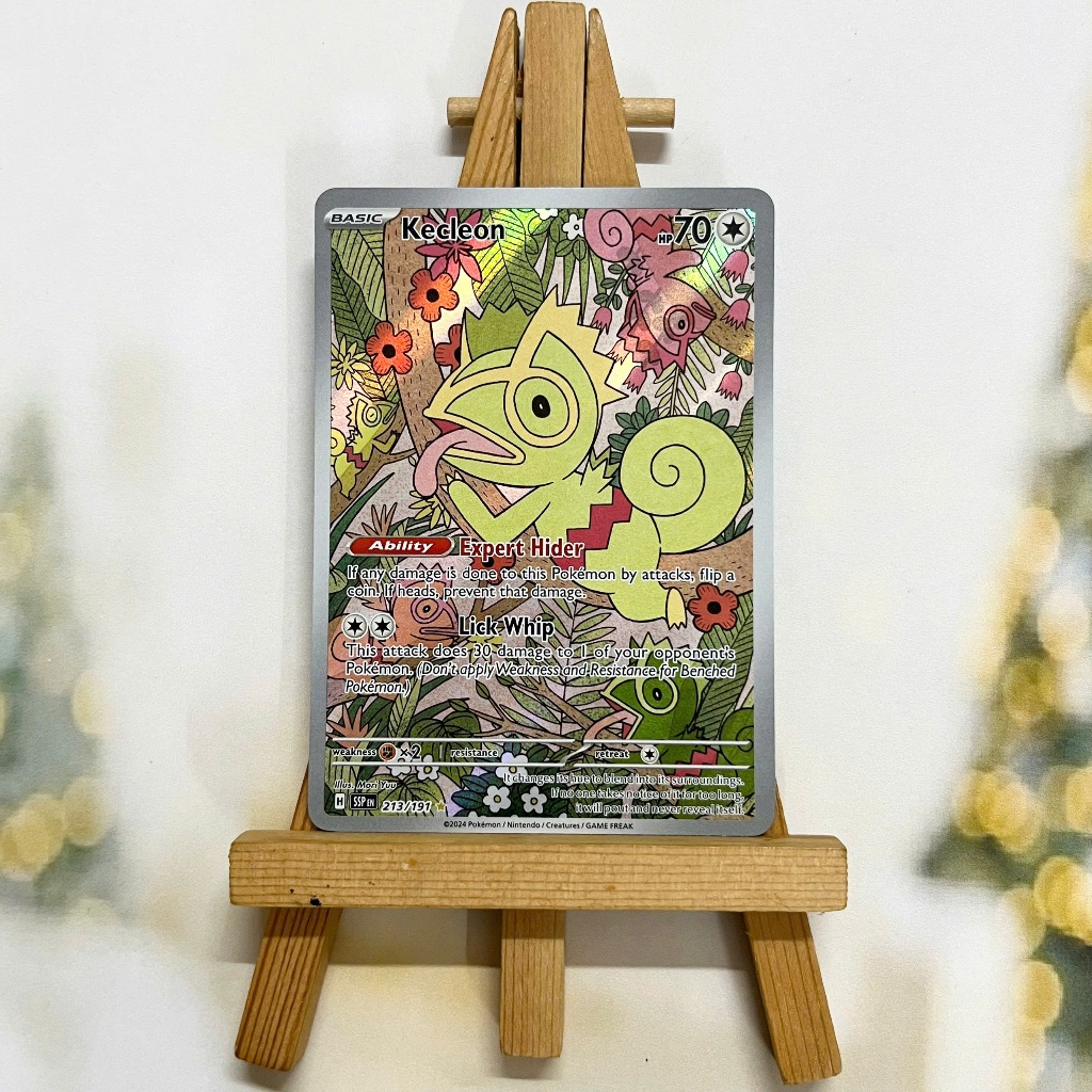 Thẻ hình Pokemon Kecleon 213/191 - Lá bài lẻ Surging Sparks Illustration Rare tiếng Anh chính hãng