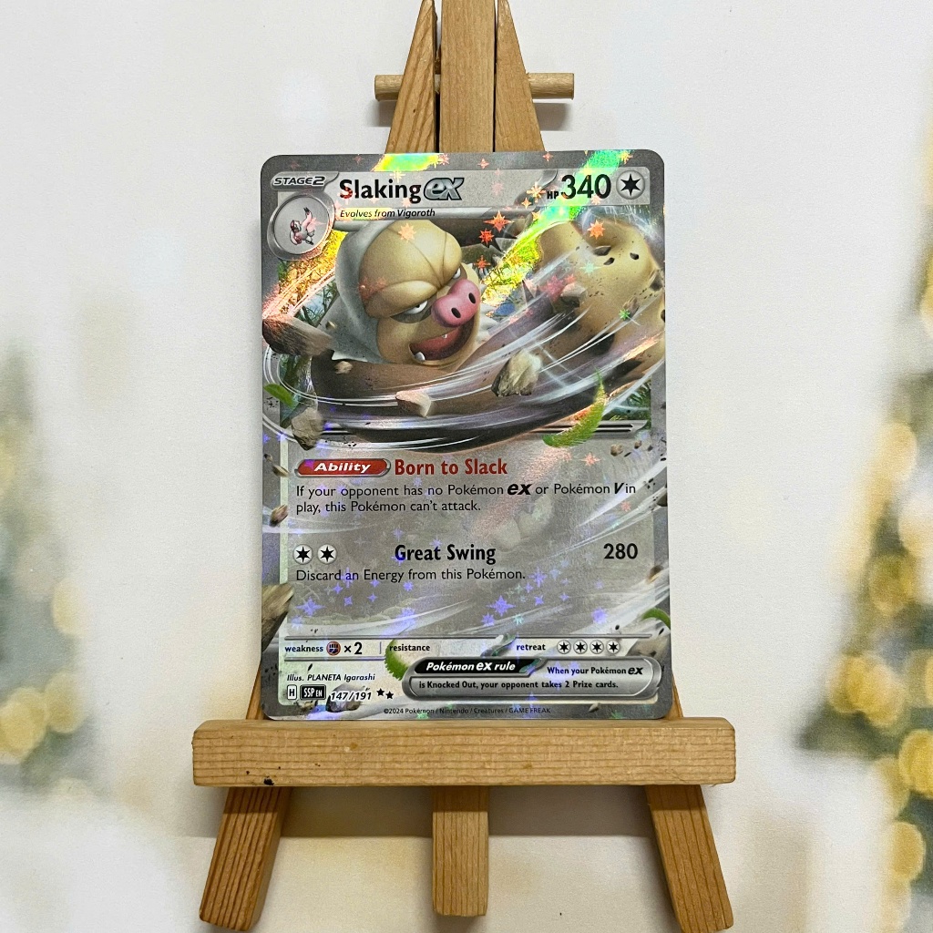 Thẻ hình Pokemon Slaking ex 147/191 - Lá bài lẻ Surging Sparks Ultra Rare tiếng Anh chính hãng