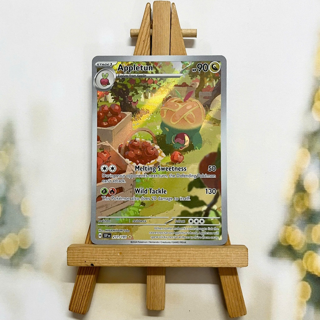 Thẻ hình Pokemon Appletun 211/191 - Lá bài lẻ Surging Sparks Illustration Rare tiếng Anh chính hãng