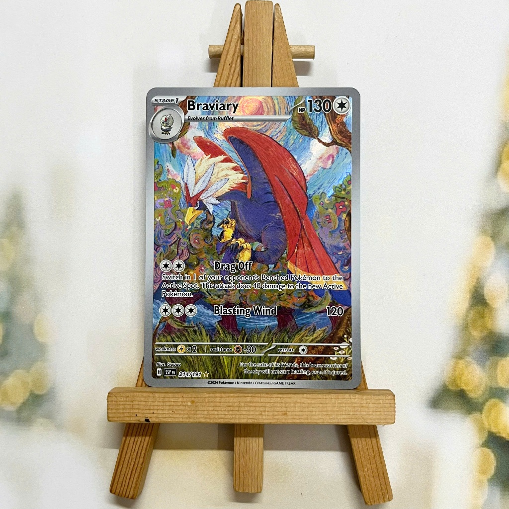 Thẻ hình Pokemon Braviary 214/191 - Lá bài lẻ Surging Sparks Illustration Rare tiếng Anh chính hãng