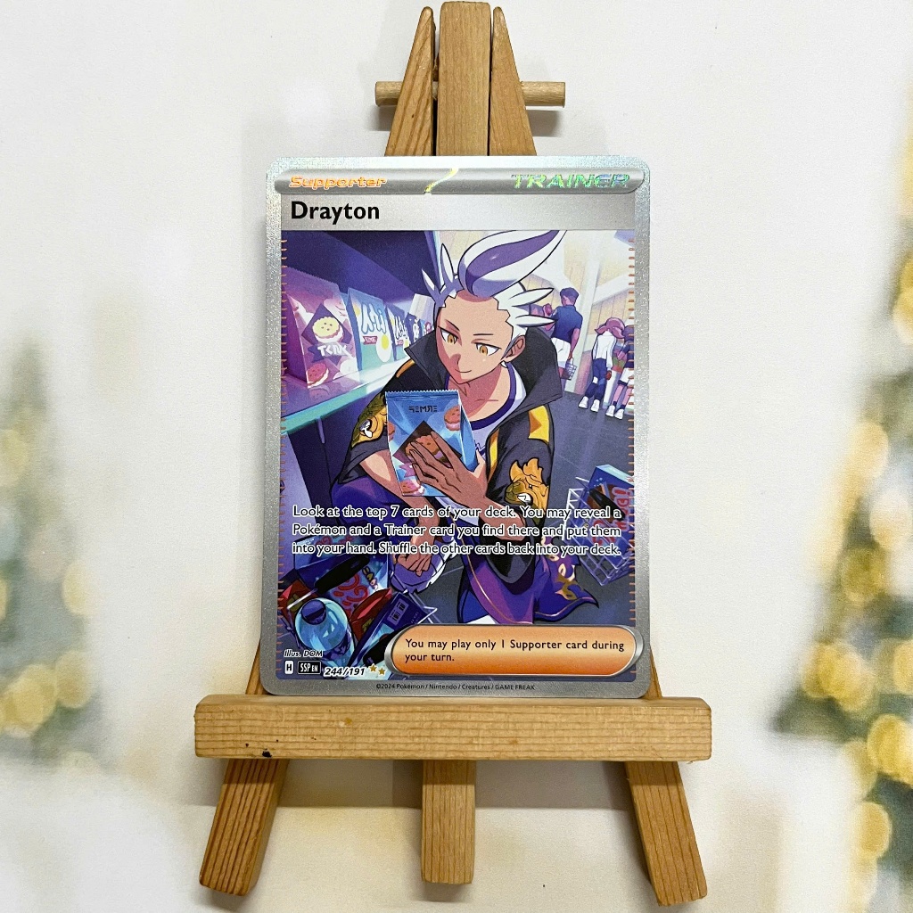 Thẻ hình Pokemon Drayton 244/191 - Lá bài lẻ Surging Sparks Special Illustration Rare tiếng Anh chính hãng