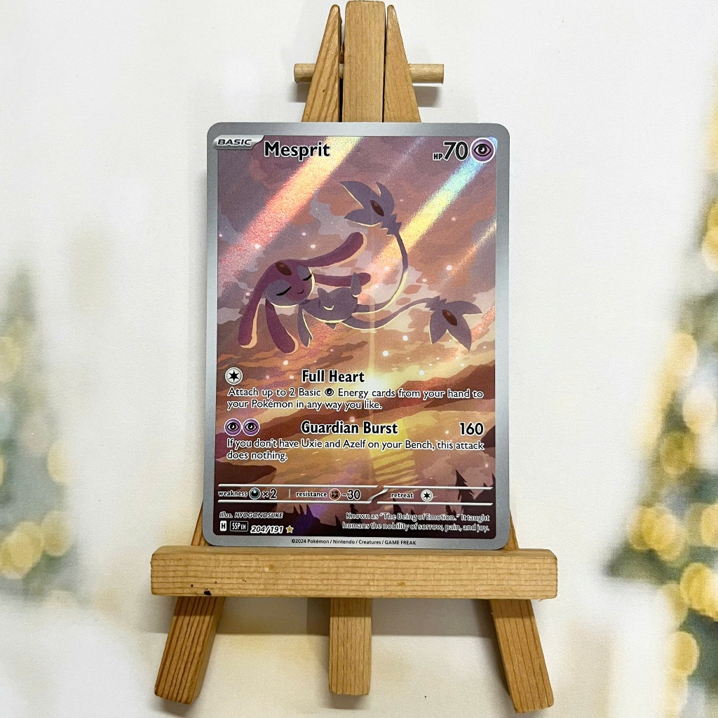 Thẻ hình Pokemon Mesprit 204/191 - Lá bài lẻ Surging Sparks Illustration Rare tiếng Anh chính hãng