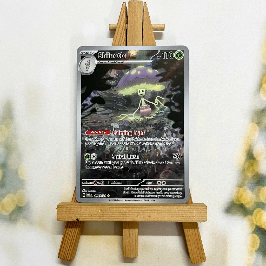 Thẻ hình Pokemon Shiinotic 194/191 - Lá bài lẻ Surging Sparks Illustration Rare tiếng Anh chính hãng
