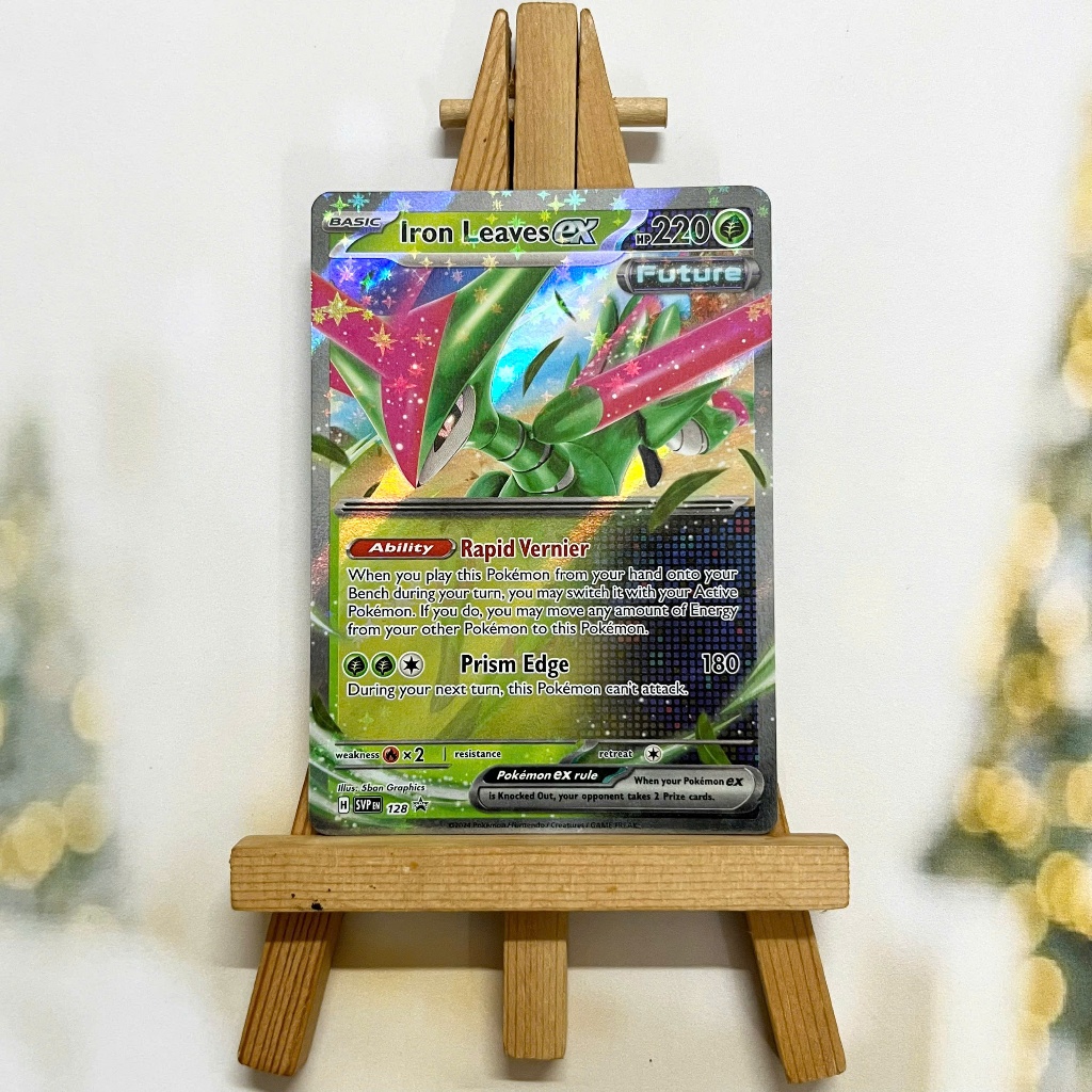 Thẻ hình Pokemon Iron Leaves ex SVP128 - Lá bài lẻ Scarlet & Violet Holo Promo tiếng Anh chính hãng