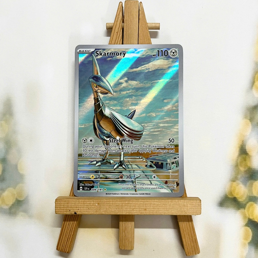 Thẻ hình Pokemon Skarmory 209/191 - Lá bài lẻ Surging Sparks Illustration Rare tiếng Anh chính hãng