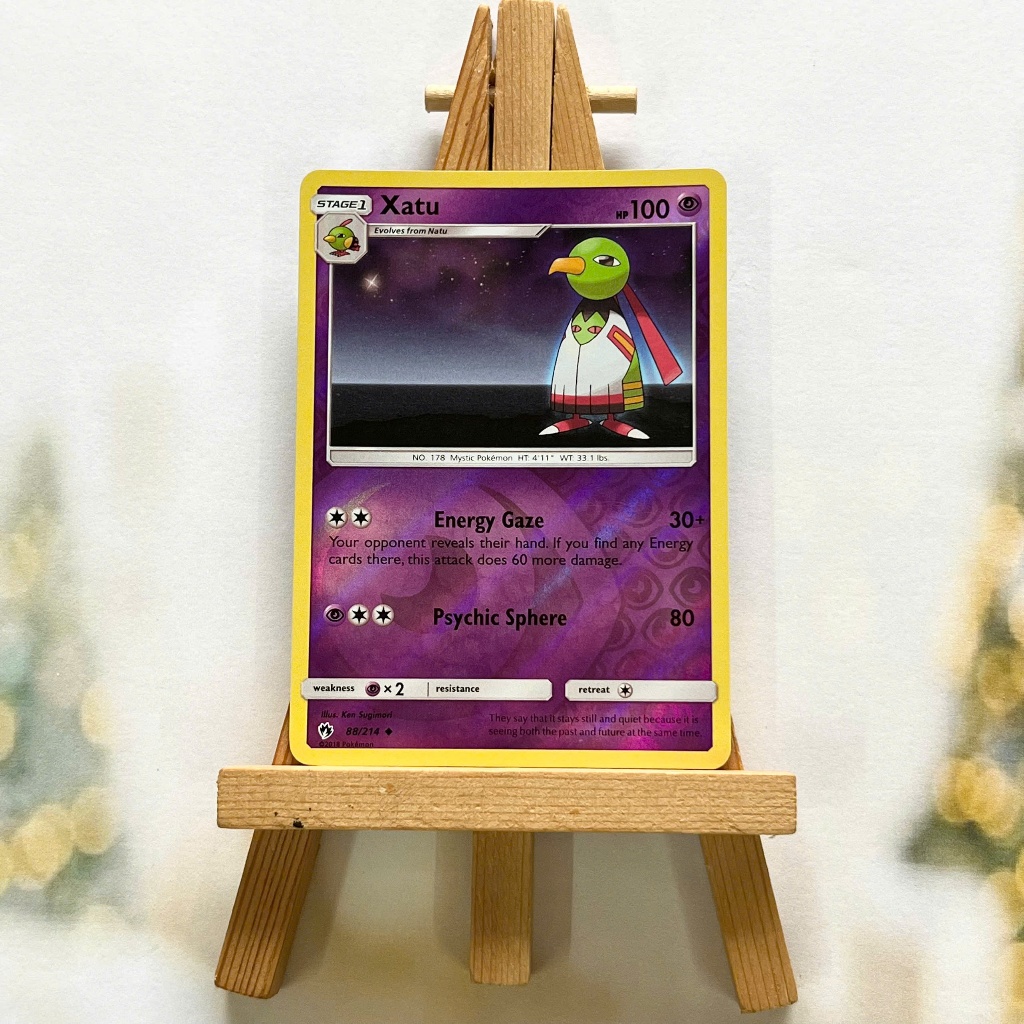 Thẻ hình Pokemon Xatu 88/214 - Lá bài lẻ Sun & Moon: Lost Thunder Uncommon Reverse Holo tiếng Anh chính hãng