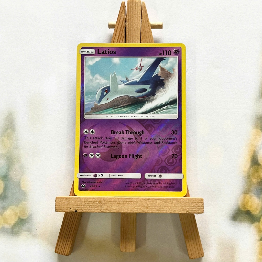 Thẻ hình Pokemon Latios 41/73 - Lá bài lẻ Shining Legends Holo Rare Reverse Holo tiếng Anh chính hãng