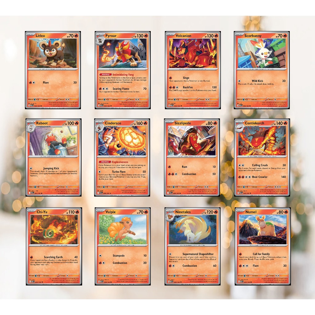 [Reverse 132- Fire] Thẻ hình Pokemon Hệ lửa từ Mega Evolution Base Set Reverse Holo tiếng Anh
