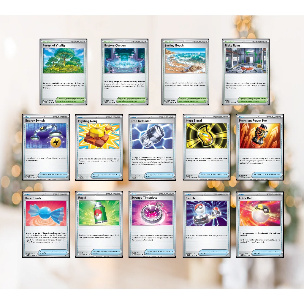 [Trainer 132] Thẻ hình Item, Tools, Stadium từ Pokemon Mega Evolution Base Set Non Holo tiếng Anh