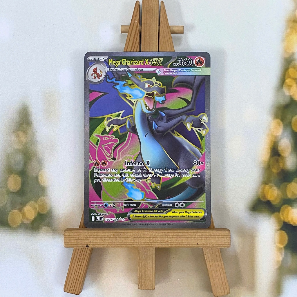 Thẻ hình Pokemon Mega Charizard X ex 109/094 - Lá bài lẻ Phantasmal Flames Full Art Ultra Rare tiếng Anh