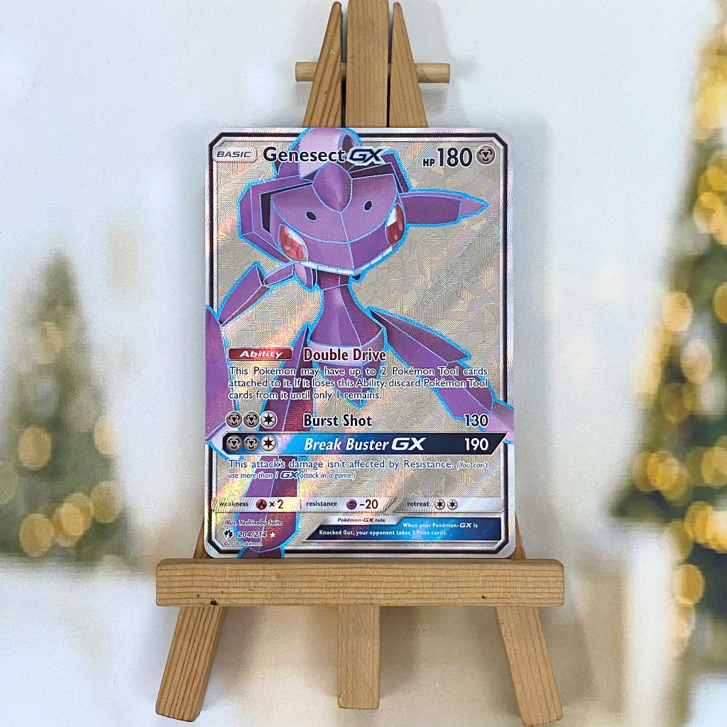 Thẻ hình Pokemon Genesect GX 204/214 - Lá bài lẻ Lost Thunder Full Art Ultra Rare tiếng Anh
