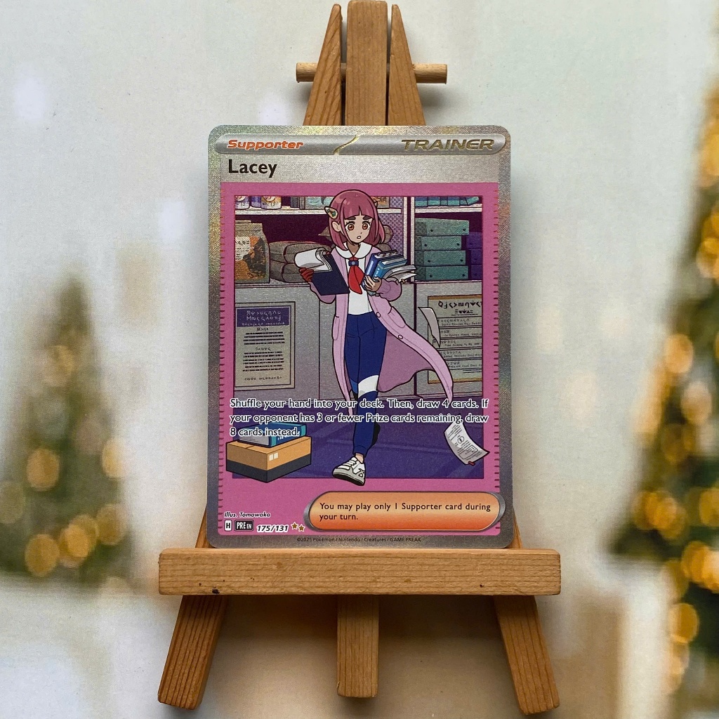 Thẻ hình Pokemon Lacey 175/131 - Lá bài lẻ Prismatic Evolutions Special Illustration Rare tiếng Anh