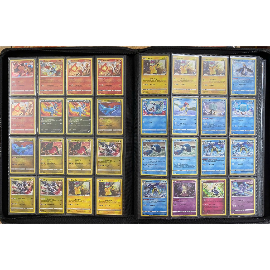 [Album 1024 thẻ] Sổ sưu tầm thẻ bài 4x4 - Binder đựng card Pokemon YugiOh Onepiece da PU, móc khóa kéo, chất lượng cao
