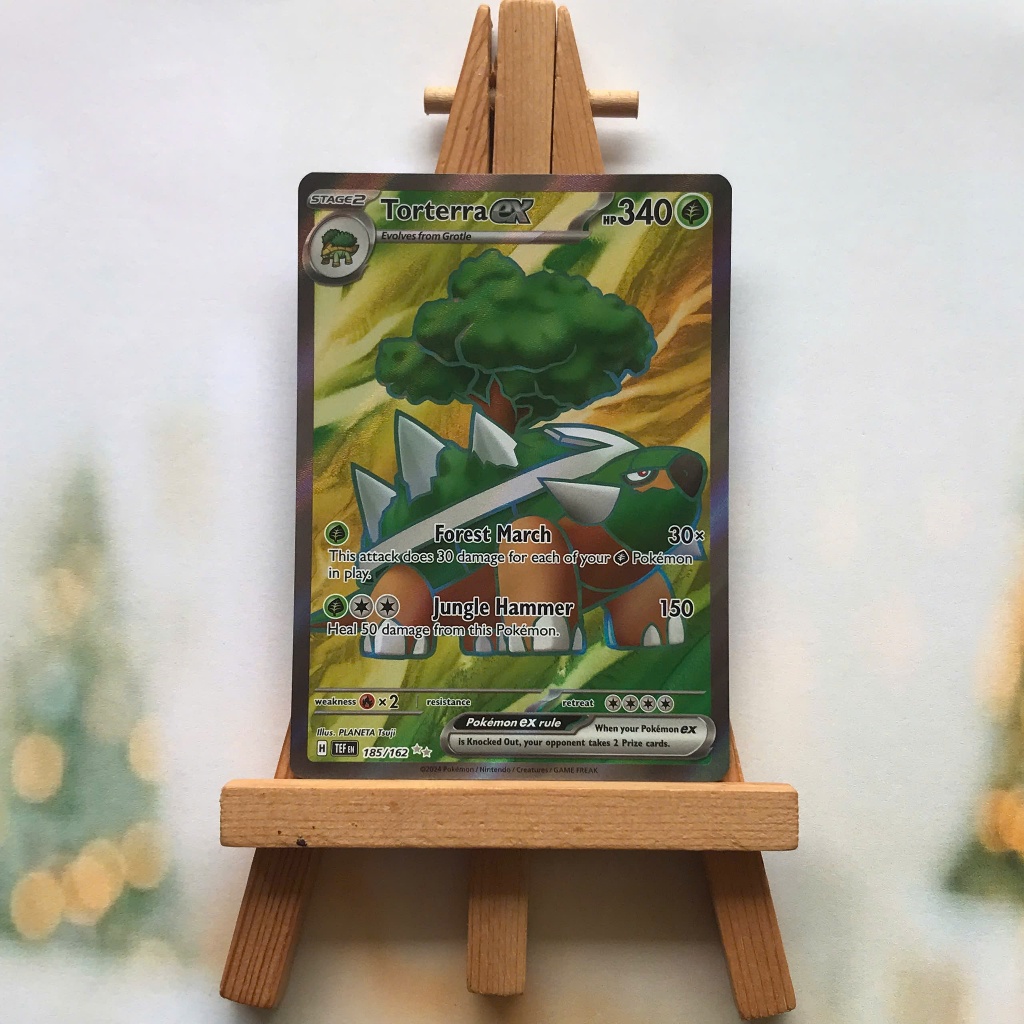 Thẻ hình Pokemon Torterra ex 185/162 - Lá bài lẻ Temporal Forces Full Art Ultra Rare tiếng Anh chính hãng