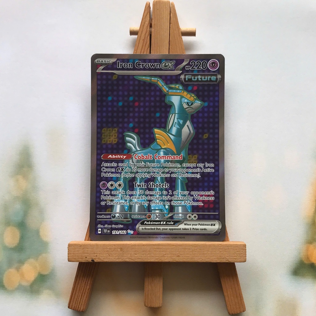 Thẻ hình Pokemon Iron Crown ex 191/162 - Lá bài lẻ Temporal Forces Full Art Ultra Rare tiếng Anh chính hãng