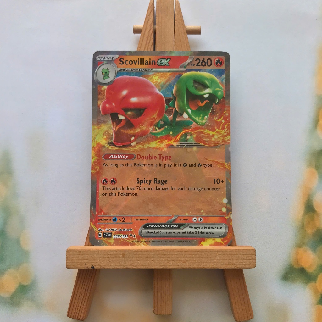 Thẻ hình Pokemon Scovillain ex 037/191 - Lá bài lẻ Surging Sparks Ultra Rare tiếng Anh chính hãng