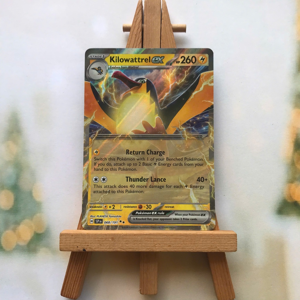 Thẻ hình Pokemon Kilowattrel ex 068/191 - Lá bài lẻ Surging Sparks Ultra Rare tiếng Anh chính hãng