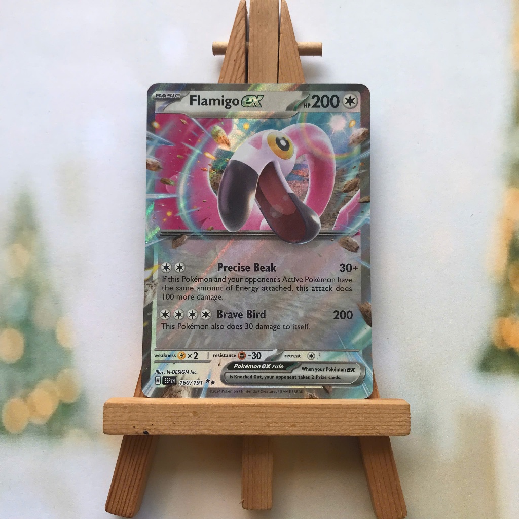 Thẻ hình Pokemon Flamigo ex 160/191 - Lá bài lẻ Surging Sparks Ultra Rare tiếng Anh chính hãng