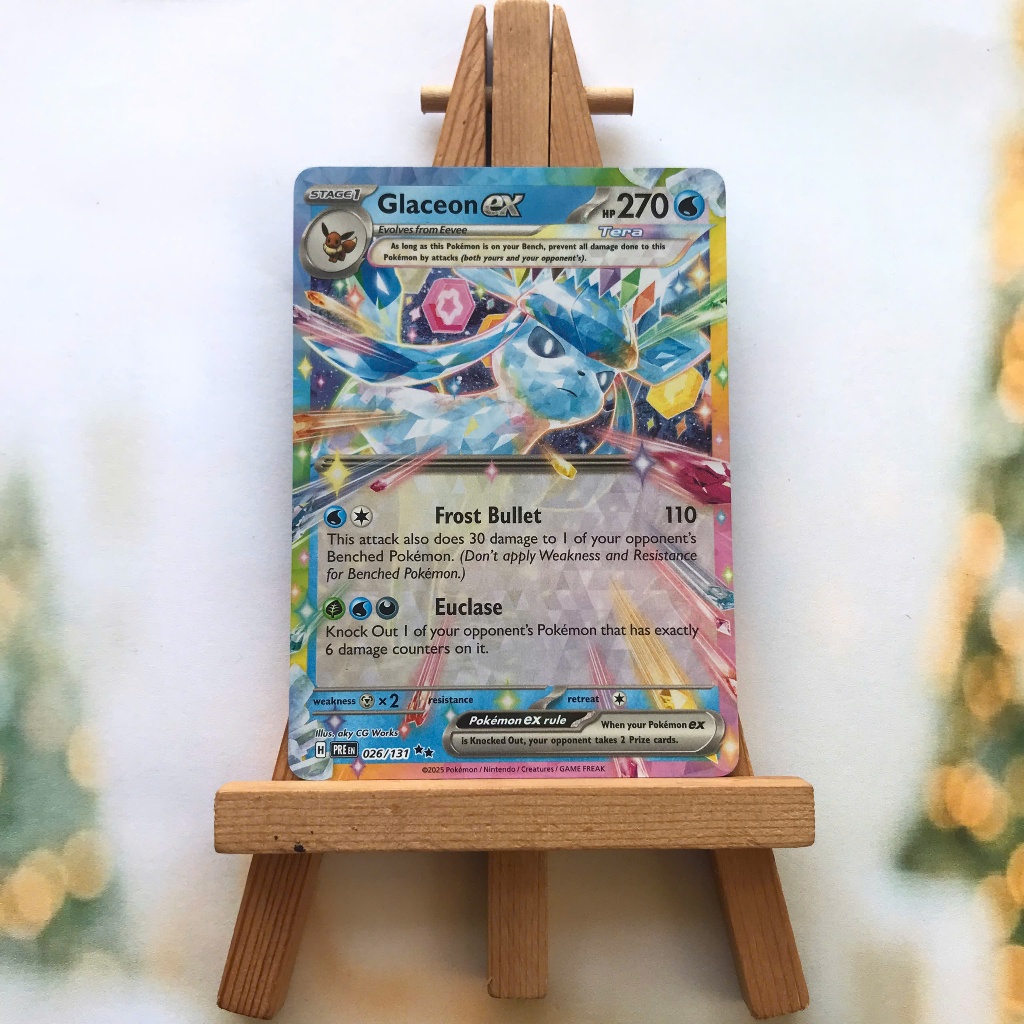 Thẻ hình Pokemon Glaceon ex 026/131 - Lá bài lẻ Prismatic Evolutions Ultra Rare tiếng Anh