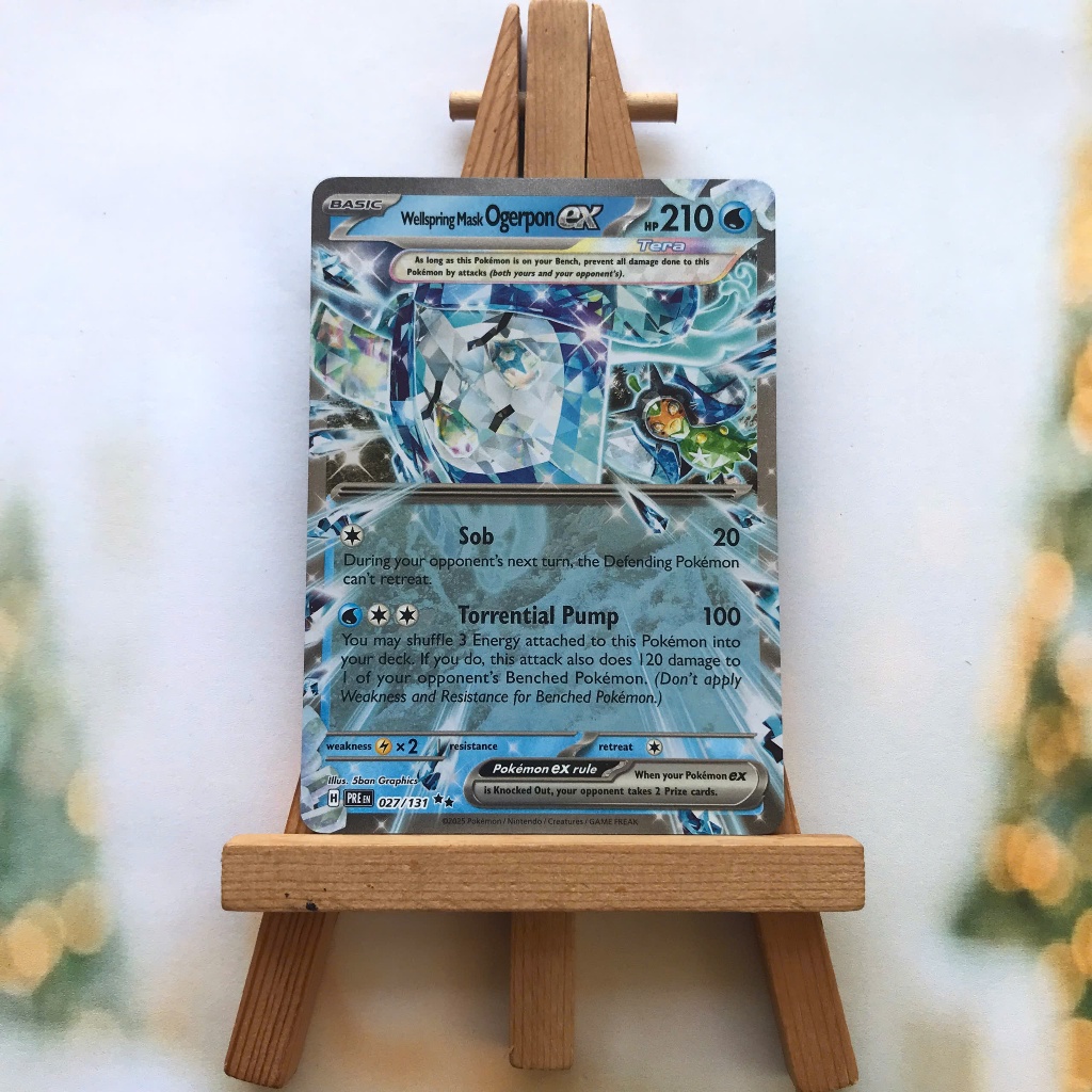 Thẻ hình Pokemon Wellspring Mask Ogerpon ex 027/131 - Lá bài lẻ Prismatic Evolutions Ultra Rare tiếng Anh