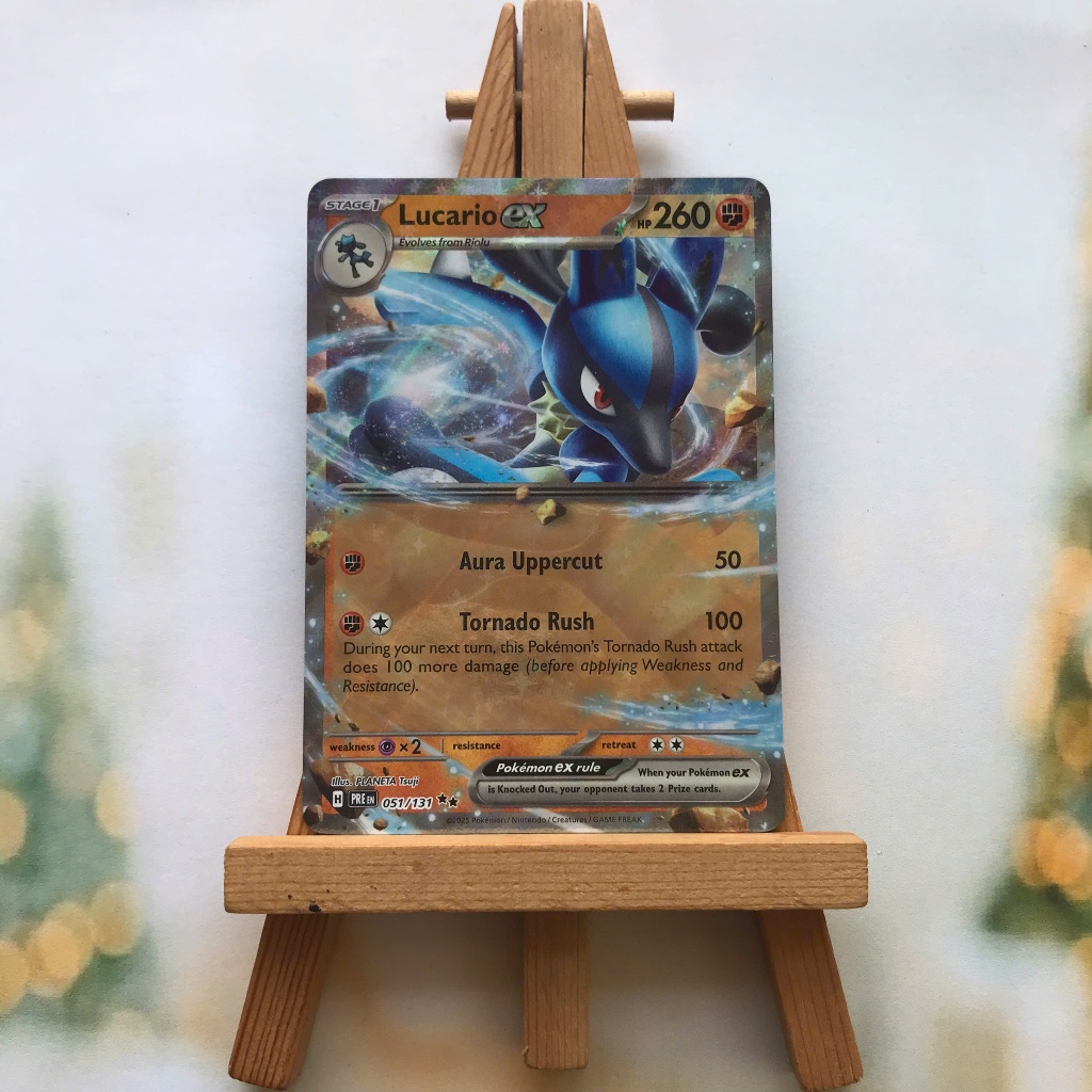 Thẻ hình Pokemon Lucario ex 051/131 - Lá bài lẻ Prismatic Evolutions Ultra Rare tiếng Anh chính hãng