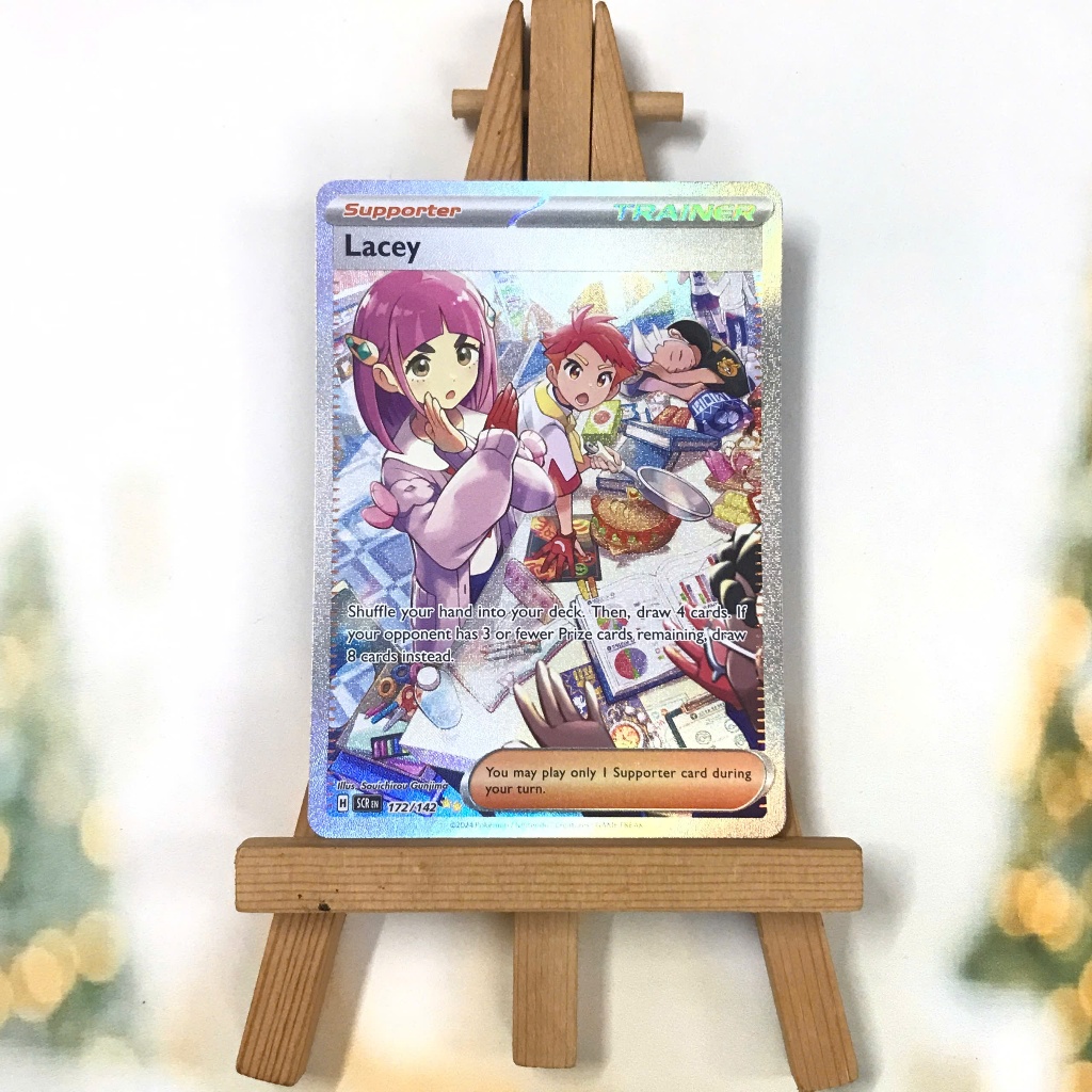 Thẻ hình Pokemon Lacey 172/142 - Lá bài lẻ Stellar Crown Special Illustration Rare tiếng Anh chính hãng
