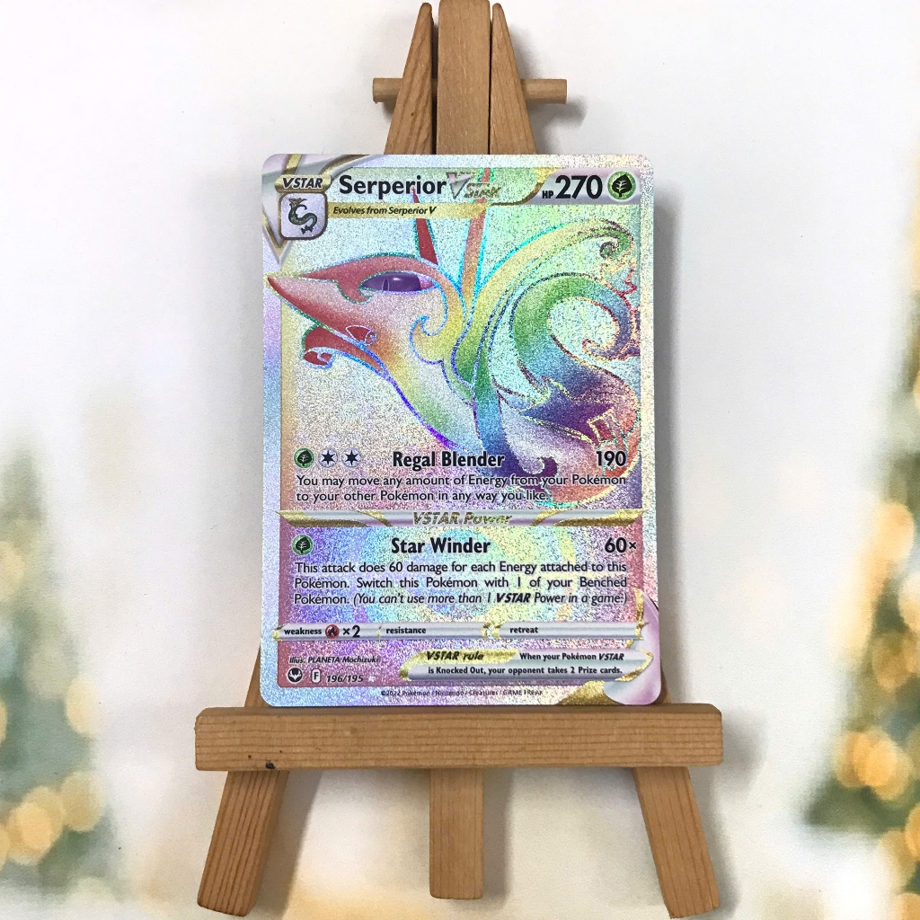 Thẻ hình Pokemon Serperior VSTAR 196/195 - Lá bài lẻ Silver Tempest Hype Rare tiếng Anh chính hãng