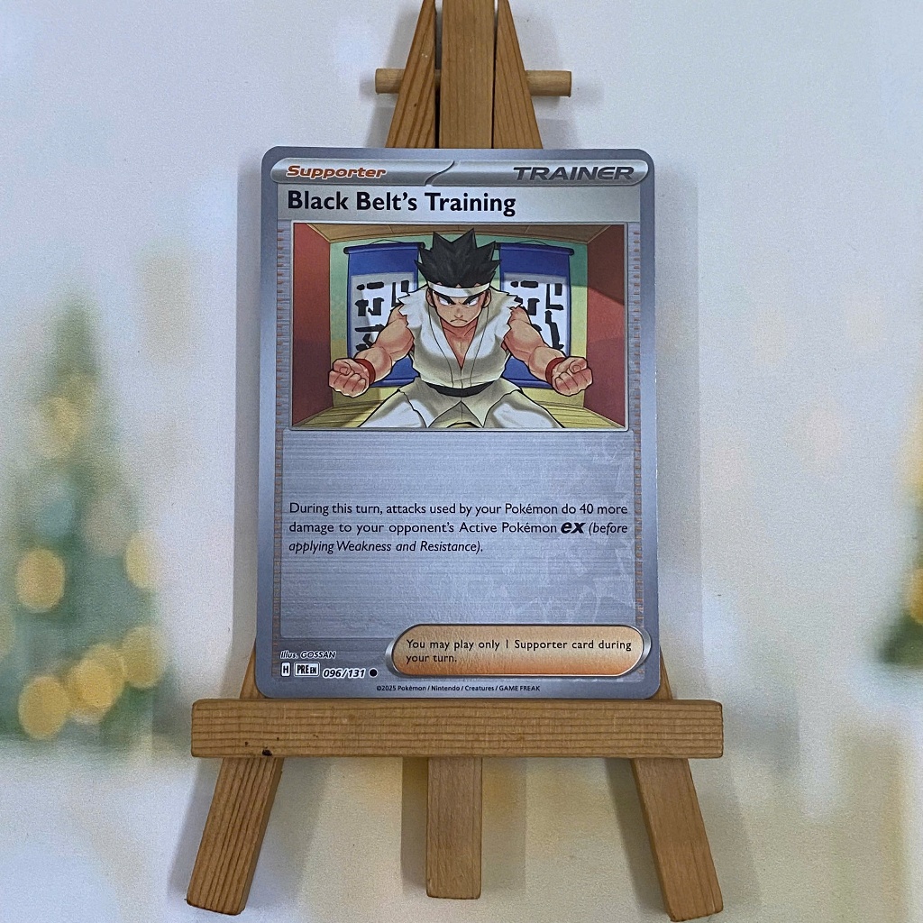 Thẻ hình Pokemon Black Belt's Training 096/131 - Lá bài lẻ Prismatic Evolutions Common Reverse Holo tiếng Anh chính hãng
