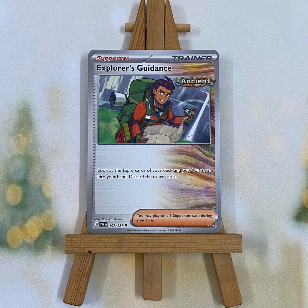 Thẻ hình Pokemon Explorer's Guidance 107/131 - Lá bài lẻ Prismatic Evolutions Uncommon Reverse Holo tiếng Anh chính hãng