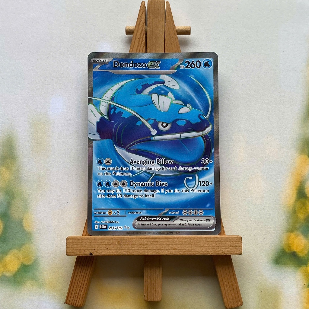 Thẻ hình Pokemon Dondozo ex 211/182 - Lá bài lẻ Destined Rivals Full Art Ultra Rare tiếng Anh chính hãng