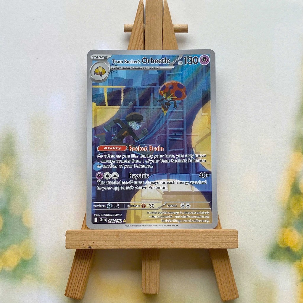 Thẻ hình Pokemon Team Rocket's Orbeetle 198/182 - Lá bài lẻ Destined Rivals Illustration Rare tiếng Anh chính hãng