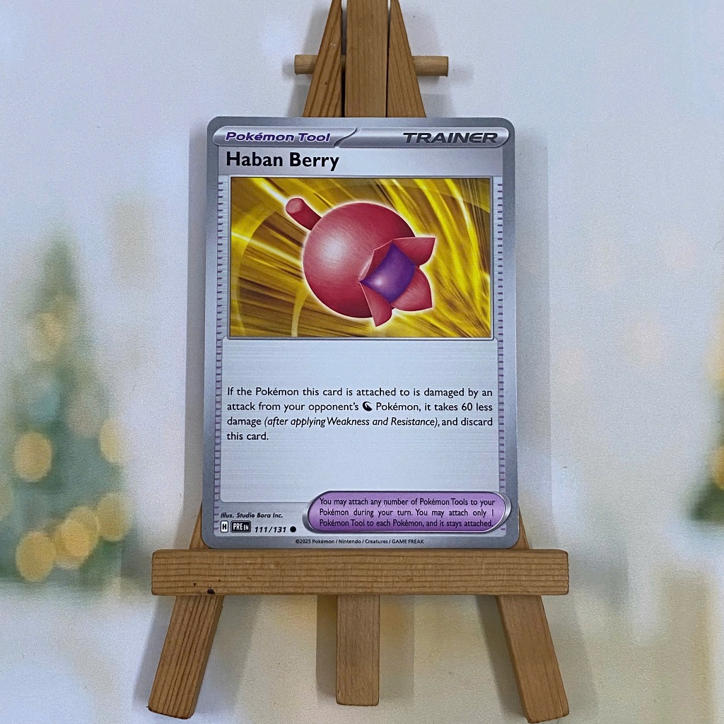 Thẻ hình Pokemon Haban Berry 111/131 - Lá bài lẻ Prismatic Evolutions Uncommon Reverse Holo tiếng Anh chính hãng