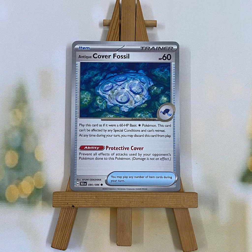 Thẻ hình Pokemon Antique Cover Fossil 080/086 - Lá bài lẻ Black Bolt Common Reverse Holo tiếng Anh chính hãng