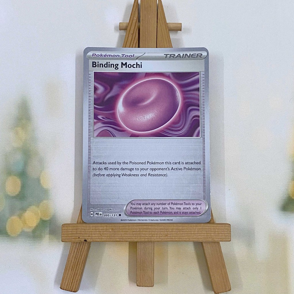 Thẻ hình Pokemon Binding Mochi 095/131 - Lá bài lẻ Prismatic Evolutions Uncommon Reverse Holo tiếng Anh chính hãng