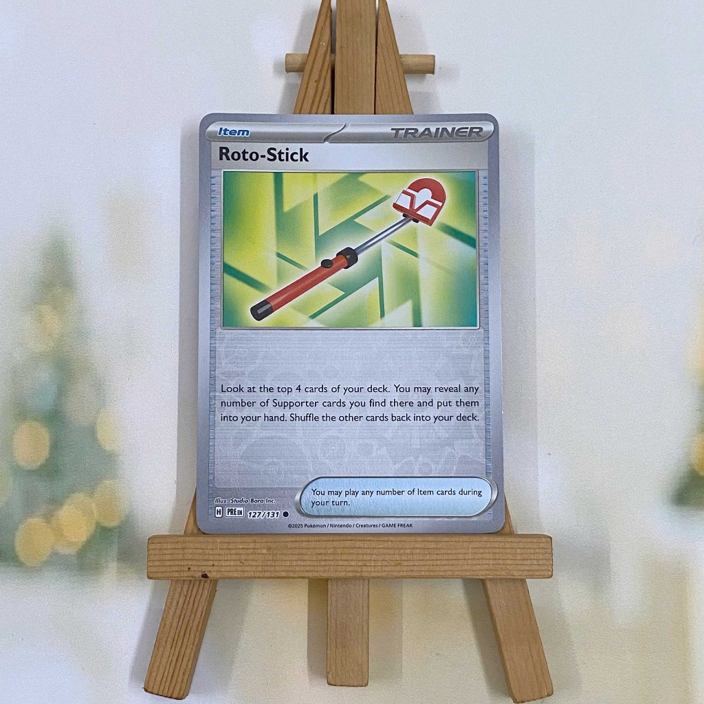 Thẻ hình Pokemon Roto Stick 127/131 - Lá bài lẻ Prismatic Evolutions Common Reverse Holo tiếng Anh chính hãng