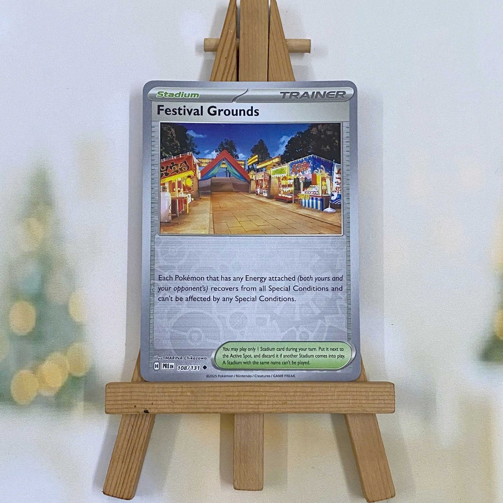 Thẻ hình Pokemon Festival Grounds 108/131 - Lá bài lẻ Prismatic Evolutions Common Reverse Holo tiếng Anh chính hãng