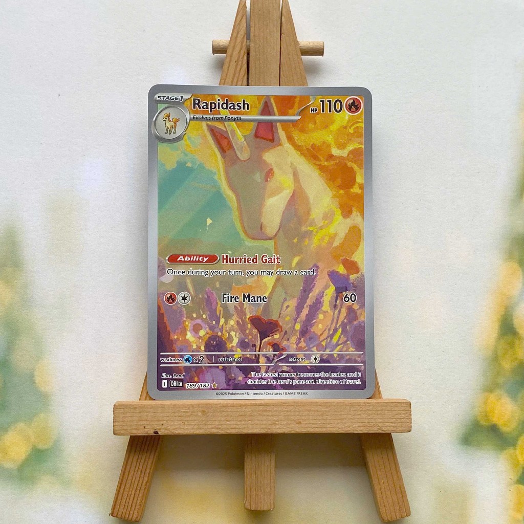Thẻ hình Pokemon Rapidash 189/182 - Lá bài lẻ Destined Rivals Illustration Rare tiếng Anh chính hãng