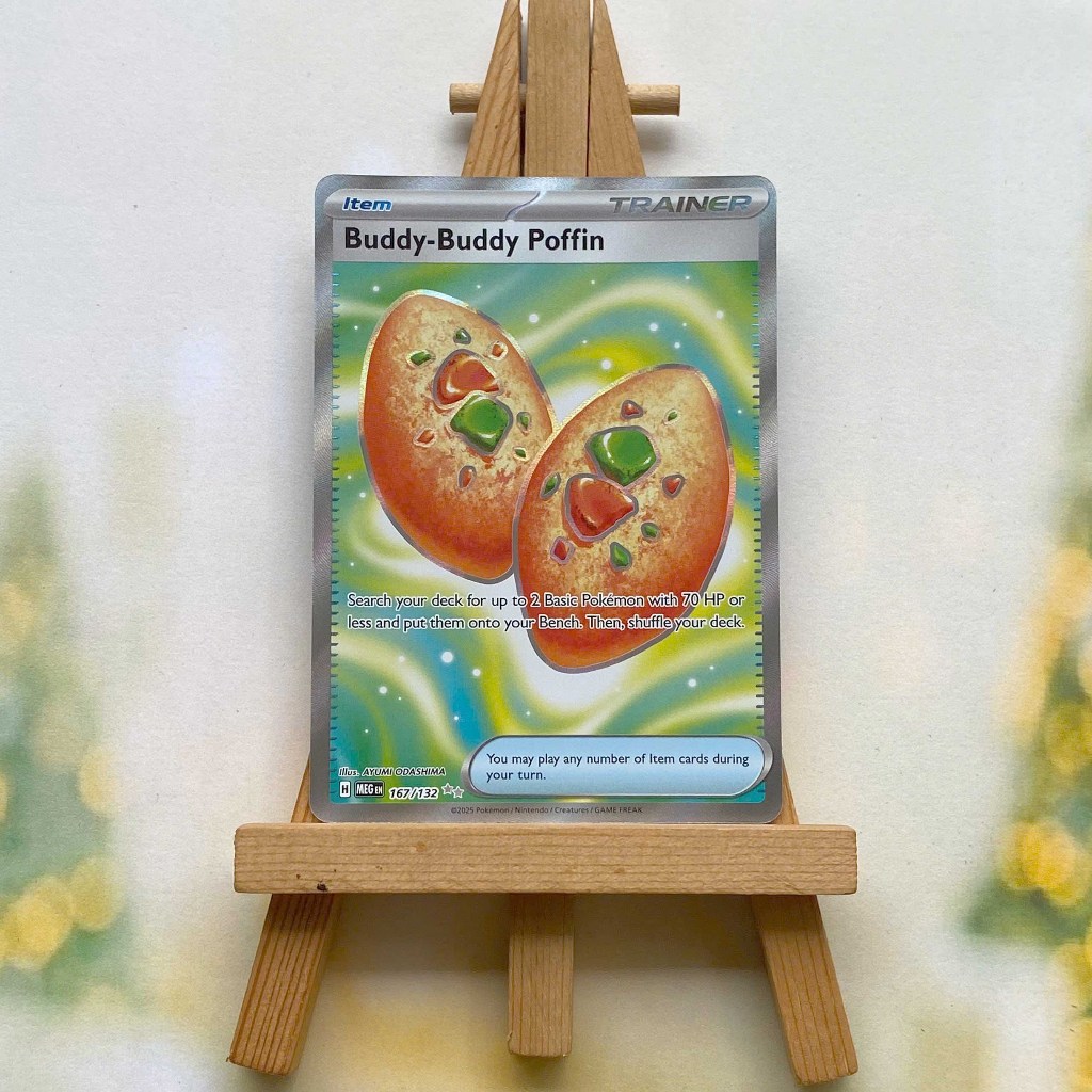 Thẻ hình Pokemon Buddy-Buddy Poffin 167/132 - Lá bài lẻ Mega Evolution Full Art Ultra Rare tiếng Anh chính hãng