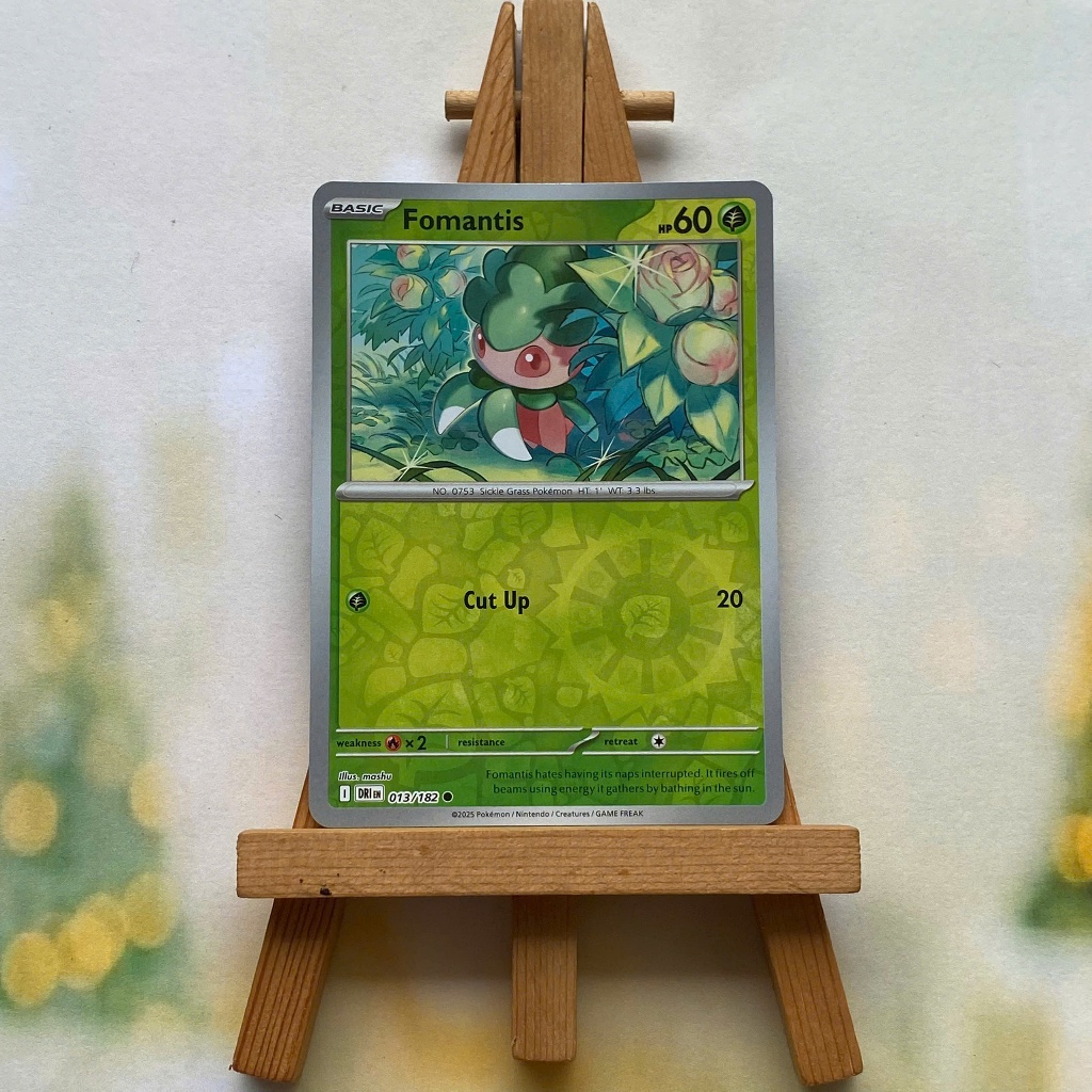 Thẻ hình Pokemon Fomantis 013/182 - Lá bài lẻ Destined Rivals Common Reverse Holo tiếng Anh chính hãng