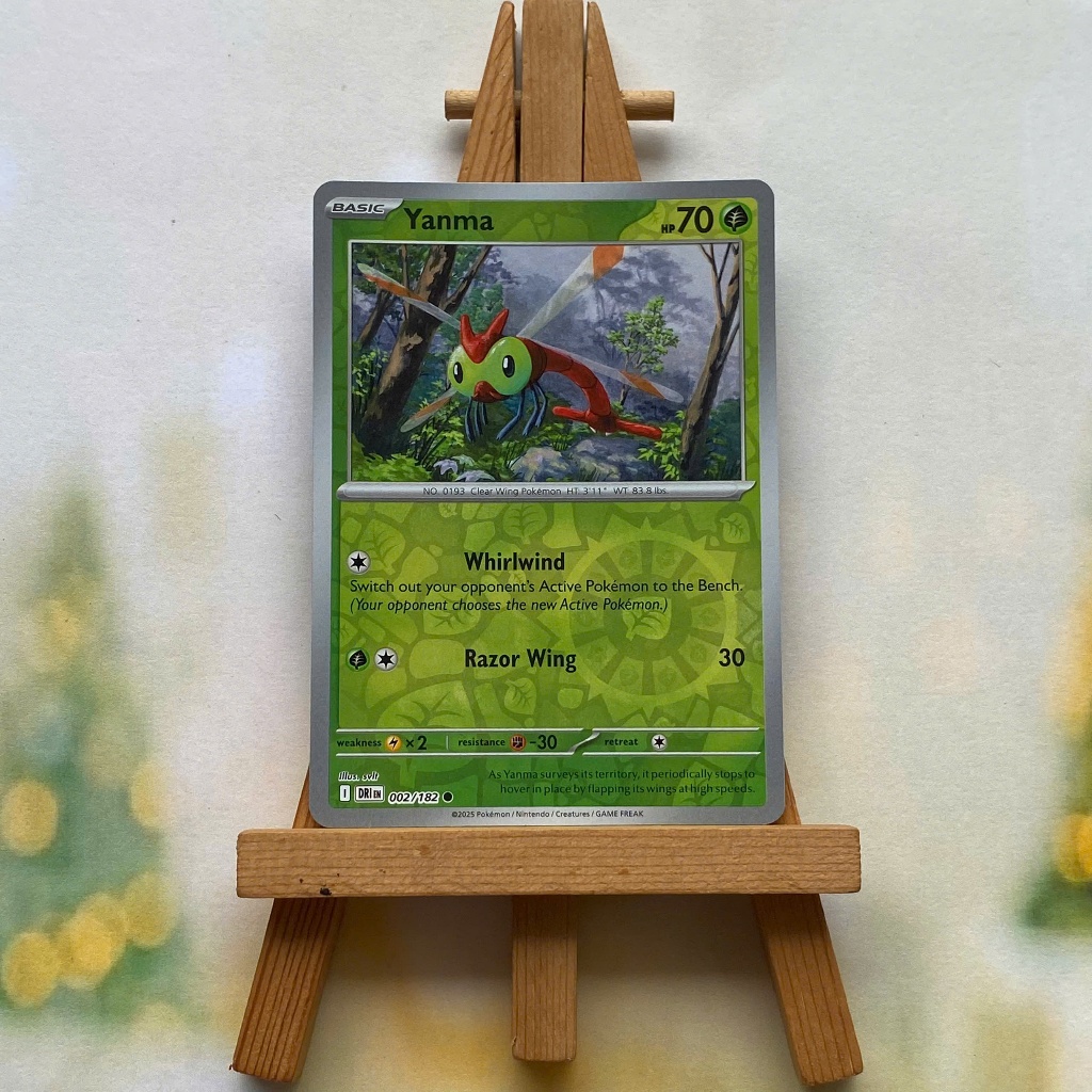 Thẻ hình Pokemon Yanma 002/182 - Lá bài lẻ Destined Rivals Common Reverse Holo tiếng Anh chính hãng