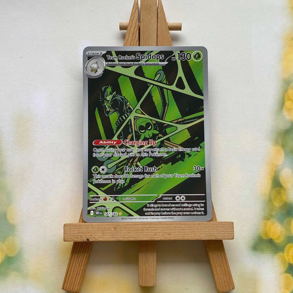 Thẻ hình Pokemon Team Rocket's Spidops 187/182 - Lá bài lẻ Destined Rivals Illustration Rare tiếng Anh chính hãng