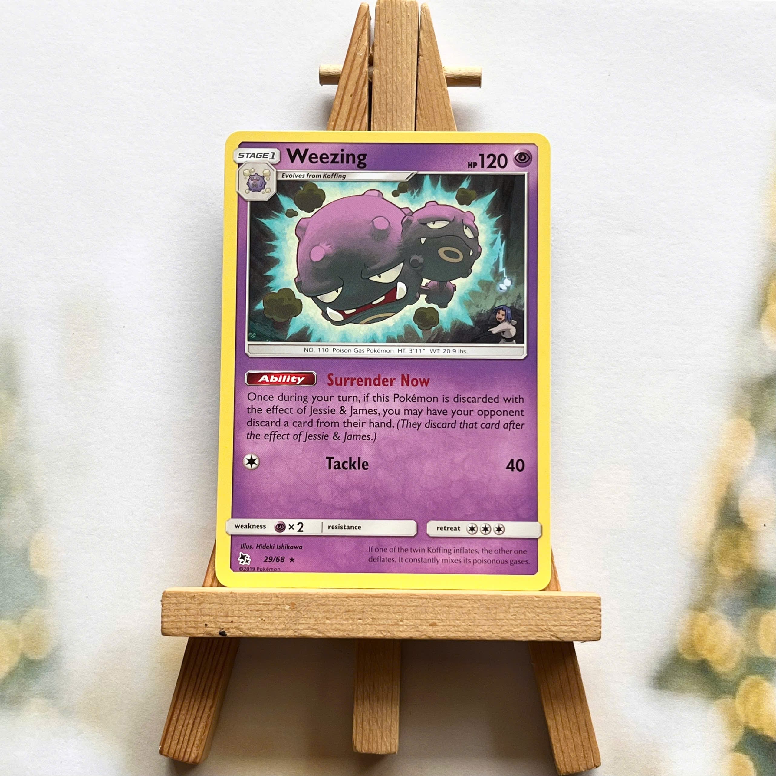 Thẻ hình Pokemon Weezing 29/68 - Lá bài lẻ Hidden Fates Rare Reverse Holo tiếng Anh chính hãng