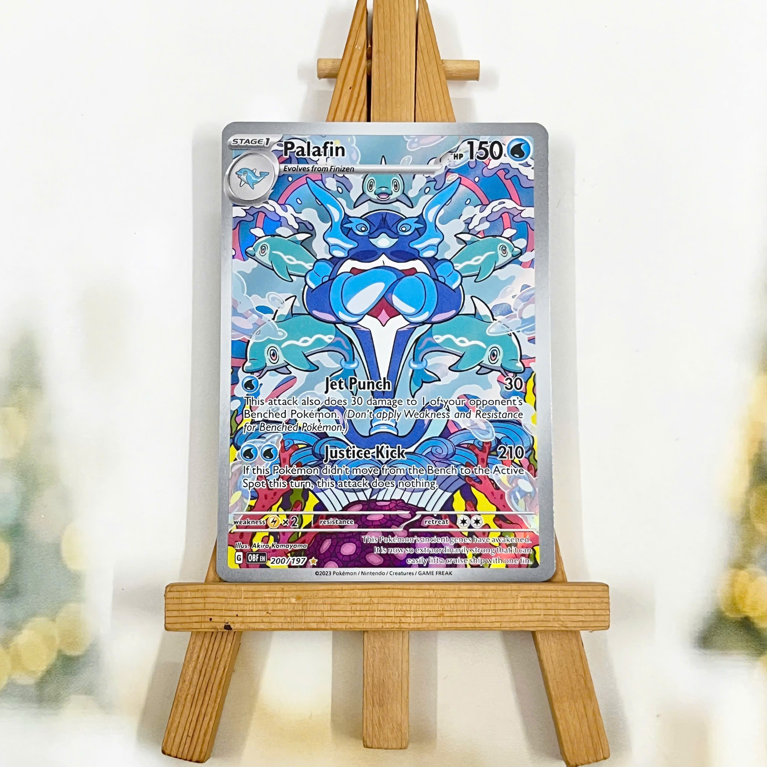Thẻ hình Pokemon Palafin 200/197 - Lá bài Scarlet & Violet: Obsidian Flames Illustration Rare tiếng Anh chính hãng